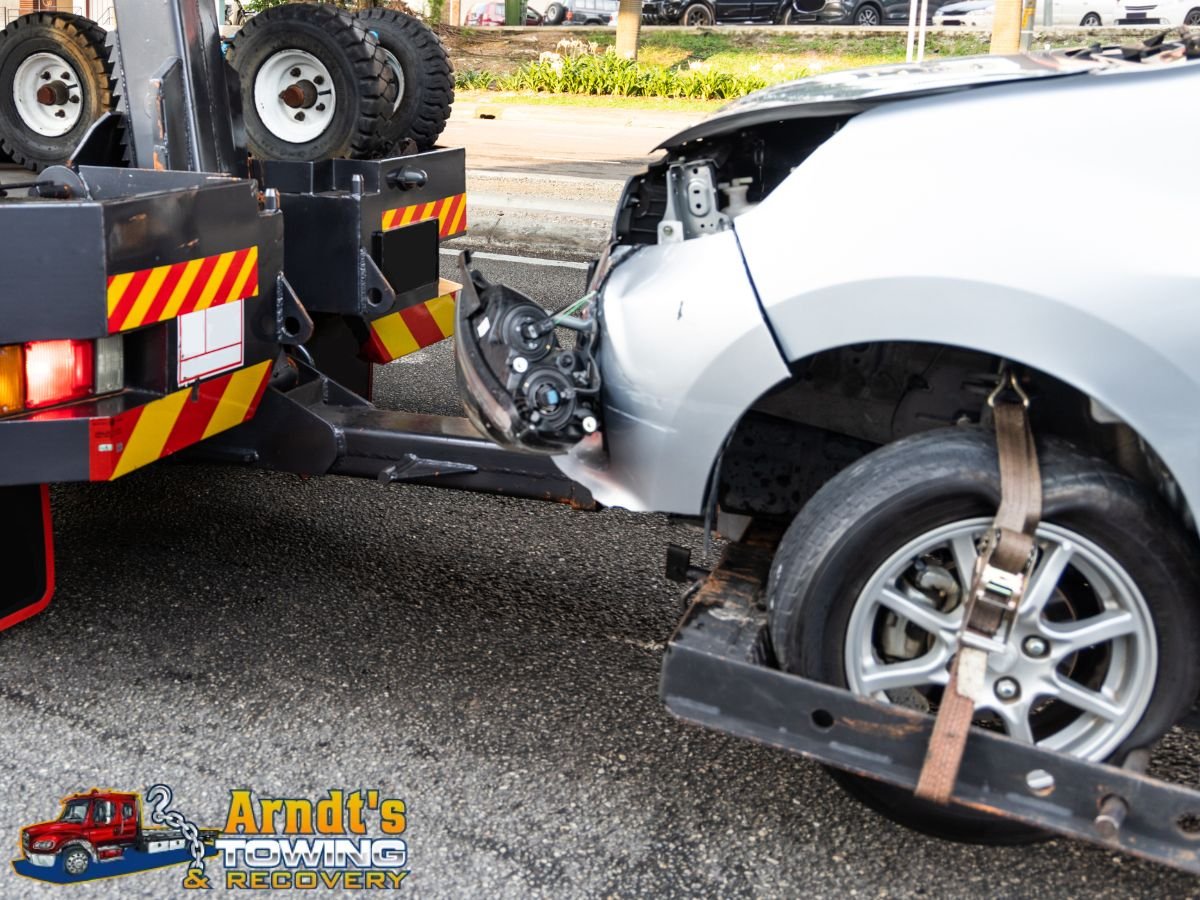 Post-accident vehicle towing recovery service in Paw Paw Michigan 49079 by Arndt's Towing And Recovery